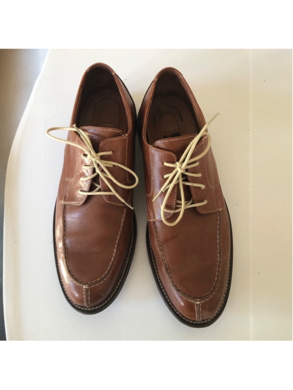 Vintage Size 12M Bill Blass Joseph Brown Leather Moc Toe Oxfords Dadcore Y2K